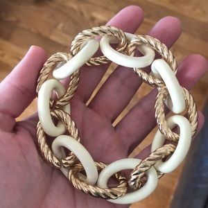 Gold and cream nautical bracelet